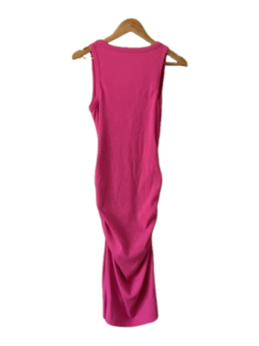A New Day Sleeveless V-Neck Hot Pink Maxi Dress with Side Rouching - Picture 2 of 4